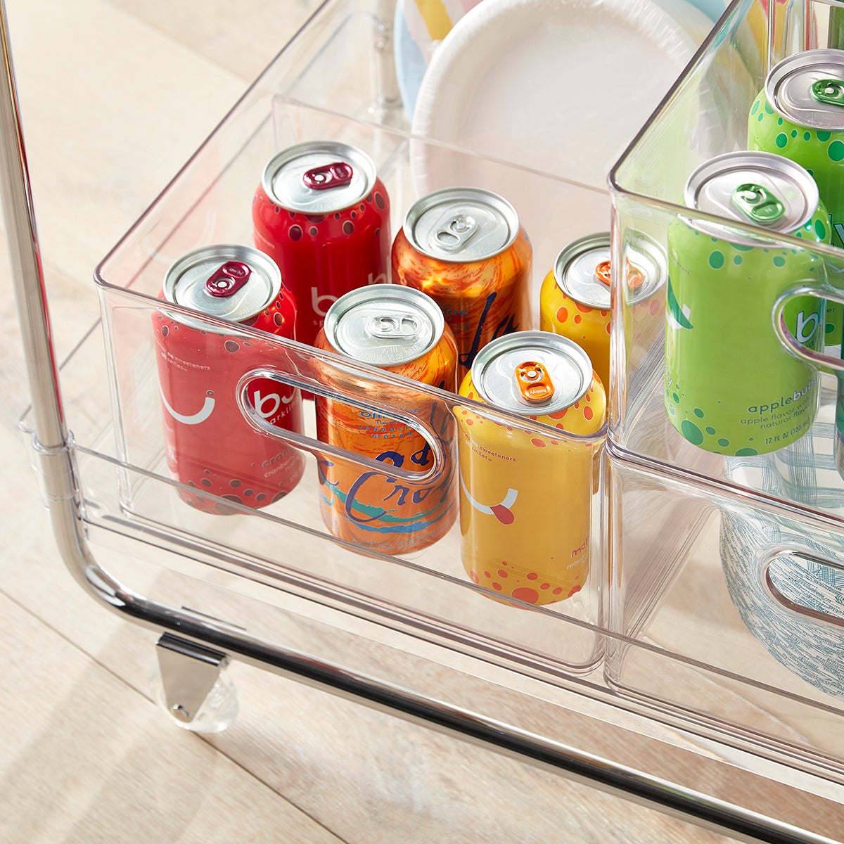 clear rolling storage cart
